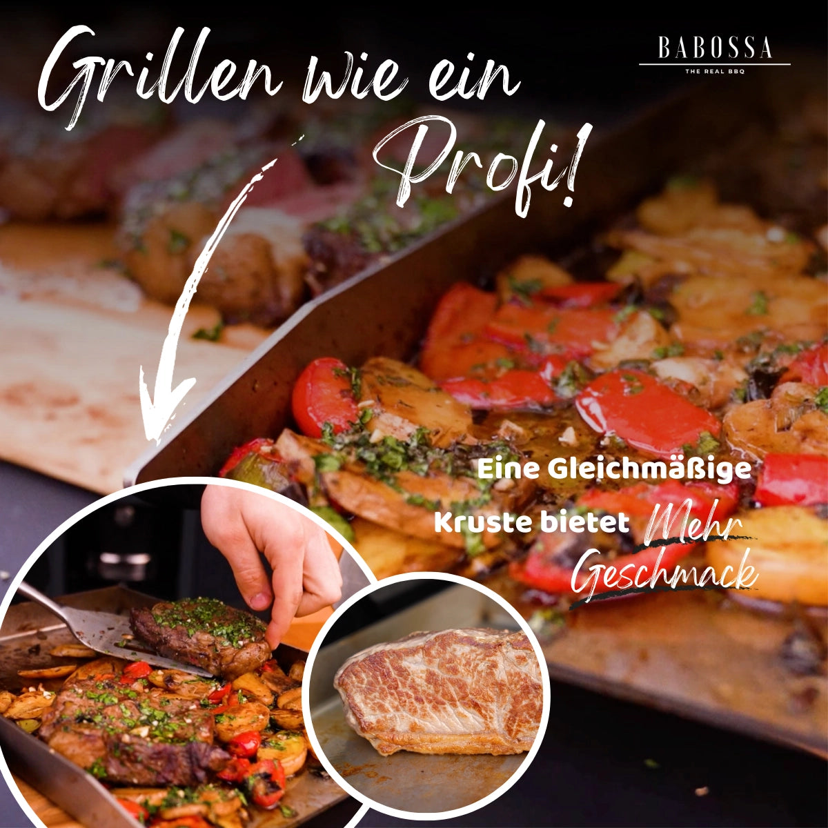 Babossa Plancha für Rösle Blazeflame| 33 x47, 6 cm, Grillzubehör, Detailansicht 4