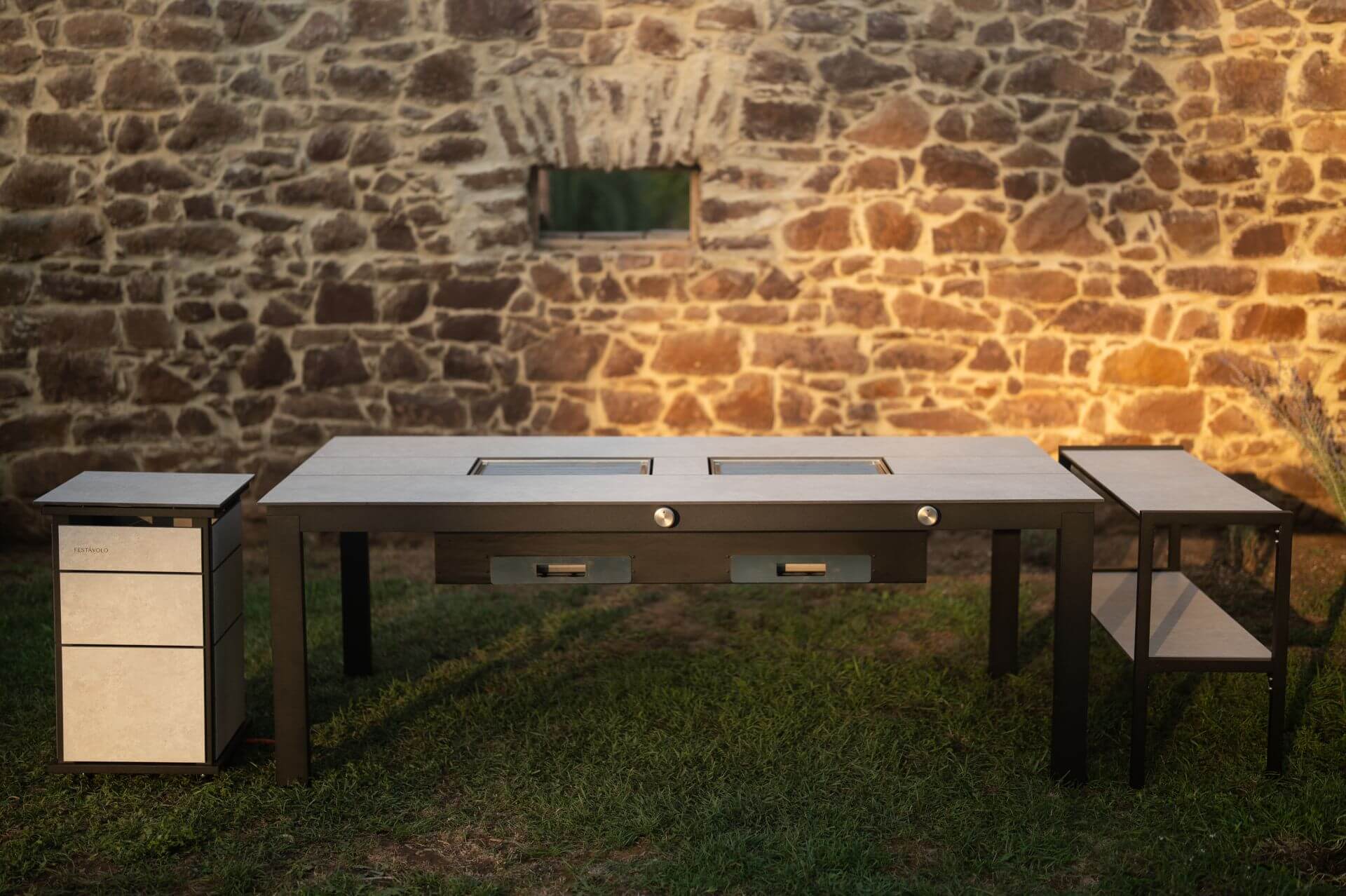 Festavolo Grilltisch mit Giorno Tischplatte