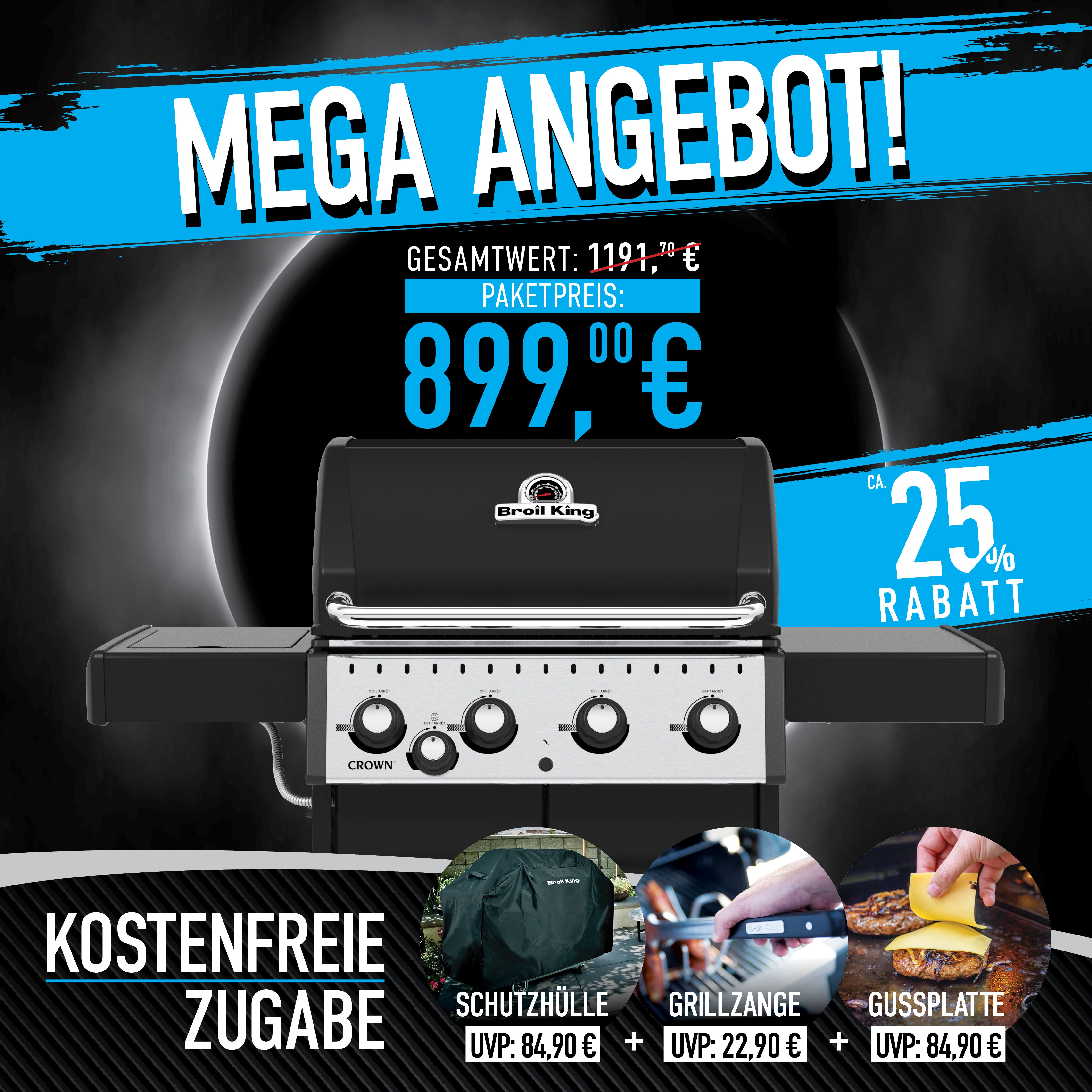 Broil King Crown 440 Bundle inkl. Abdeckhaube und Grillzange, Grillbundle