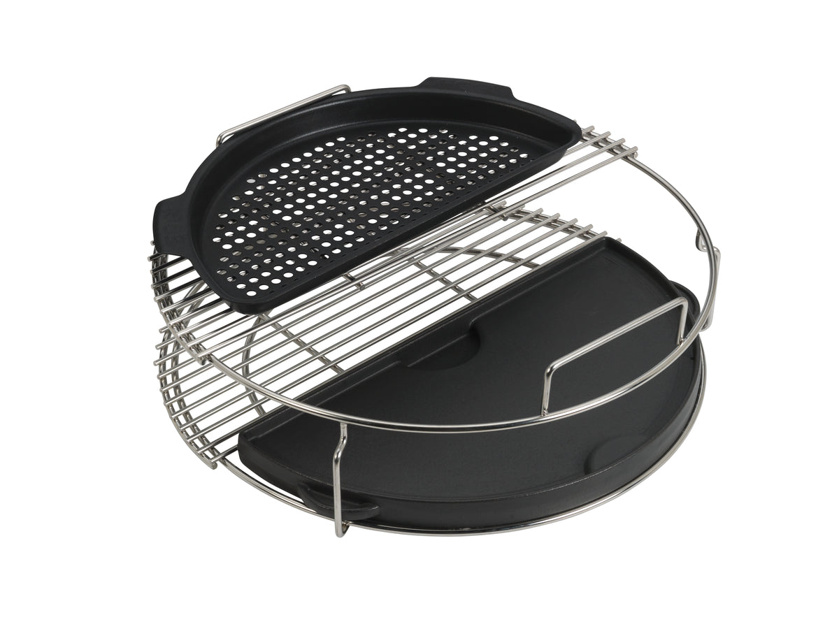 Big Green Egg Gelochte halbrunde Grillplatte für den EGGspander XLarge, Keramikgrill, Detailansicht 1