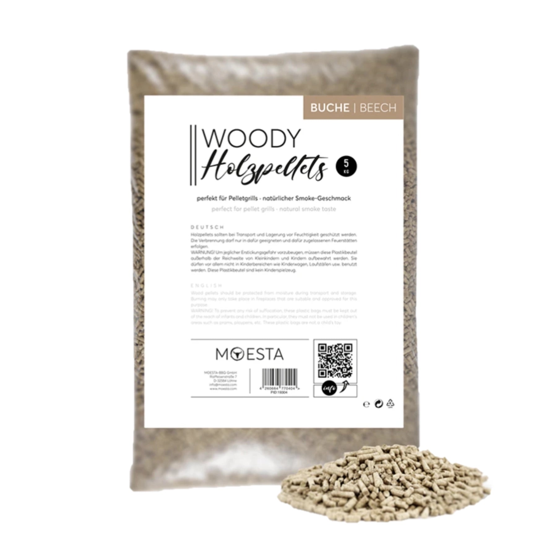 Moesta Holzpellets Buche 5kg, Grillzubehör