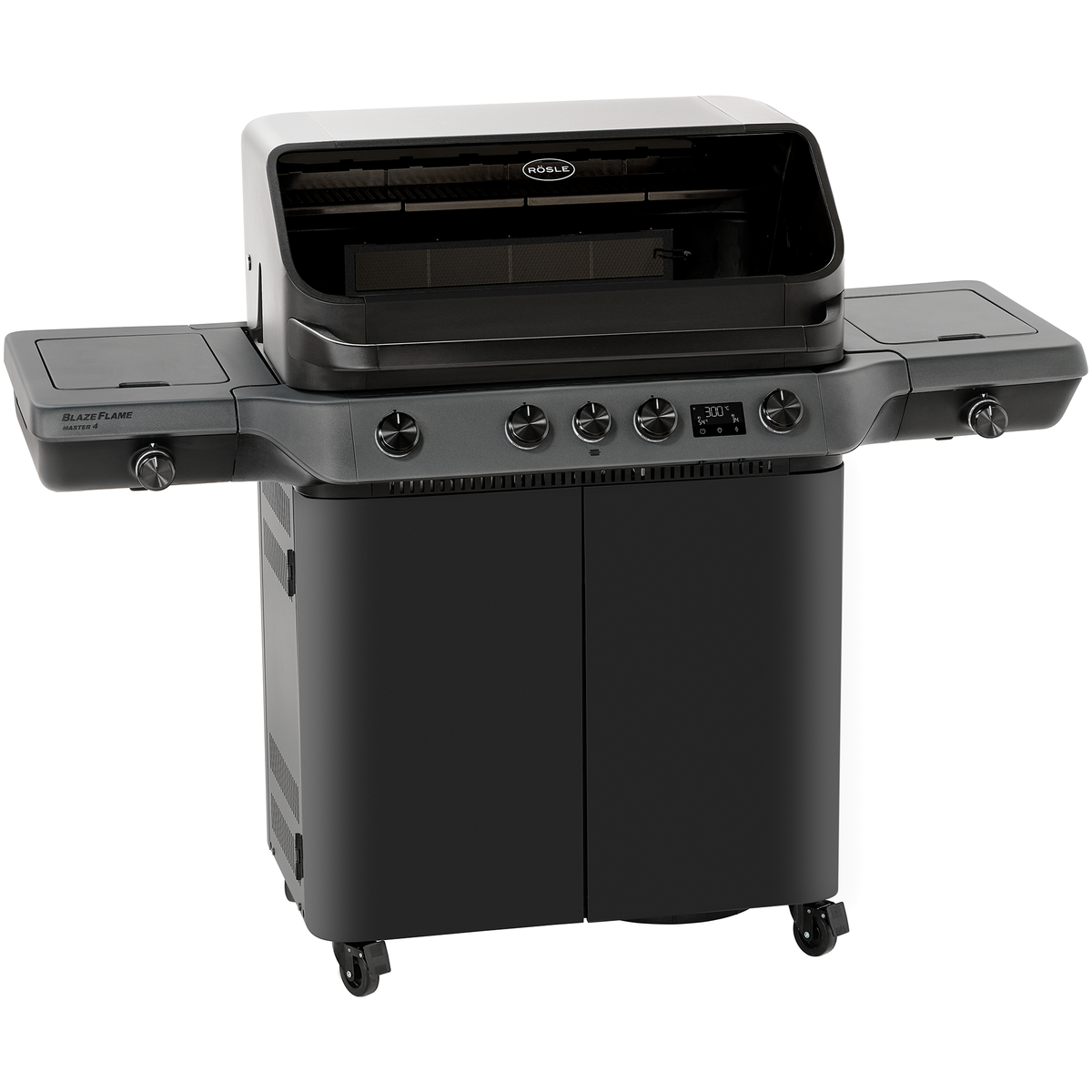 Rösle Gasgrill BLAZEFLAME Master 4| 30mbar, Grillrost aus Gusseisen, für 1 - 12 Personen