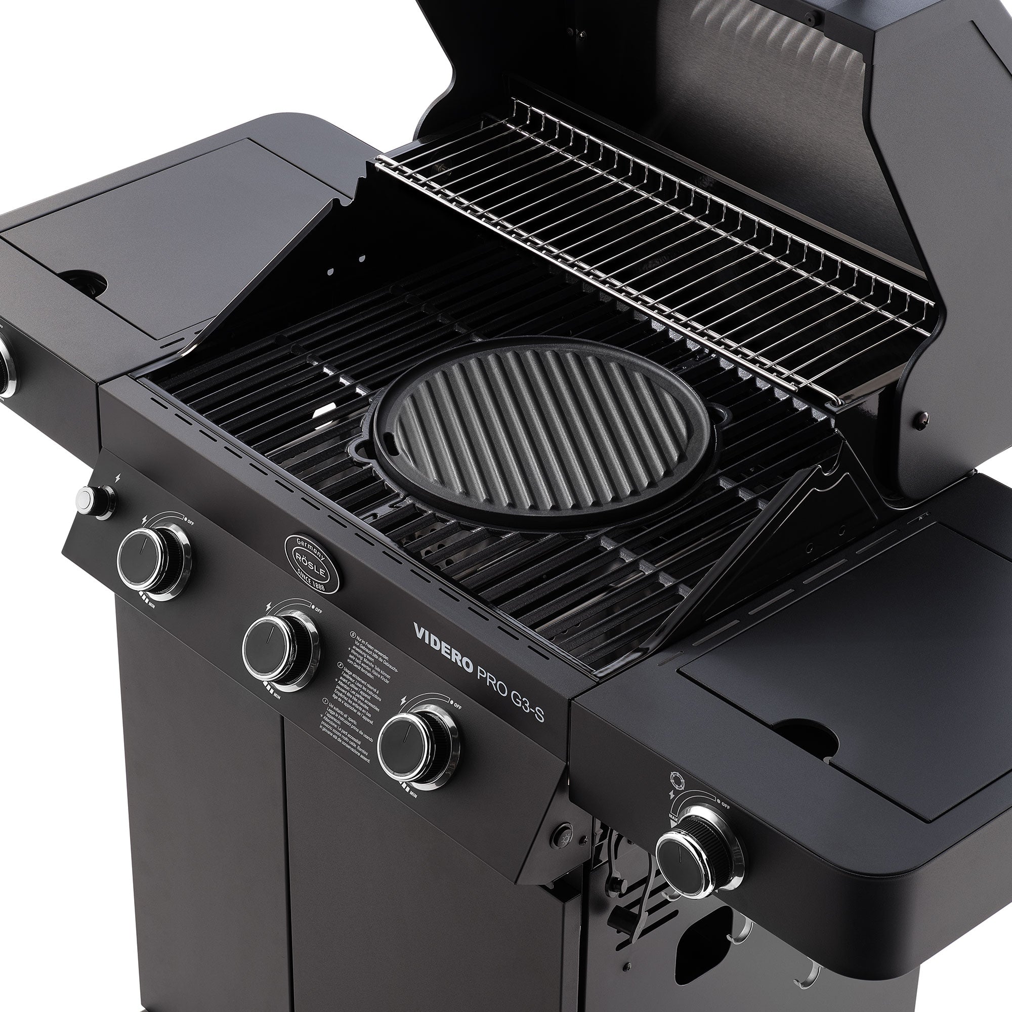 Rösle Videro Pro G3-S Vario+ 50mbar, Grillrost aus Gusseisen, für 1 - 8 Personen, Detailansicht 5