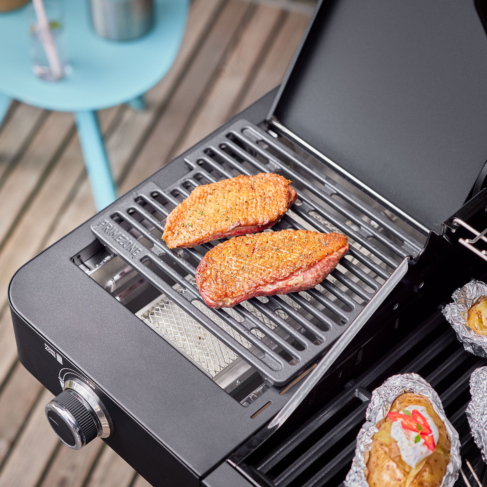 Rösle Videro Pro G3-S Vario+ 50mbar, Grillrost aus Gusseisen, für 1 - 8 Personen, Detailansicht 10