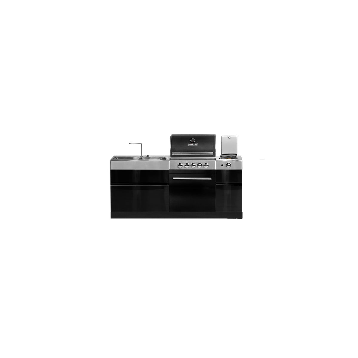 ALL'GRILL CHEF M Black Outdoor-Set-Kombi S5, Grillrost aus Edelstahl, für 1 - 8 Personen