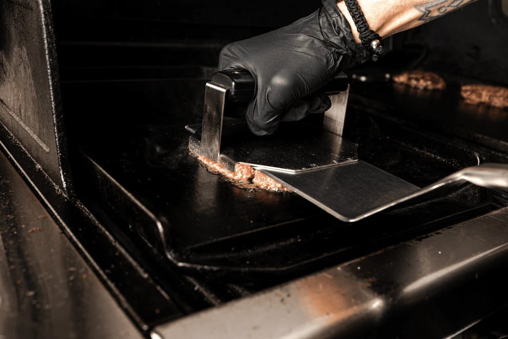 Broil King Smash Burgerpresse aus Edelstahl, Grillzubehör, Detailansicht 2