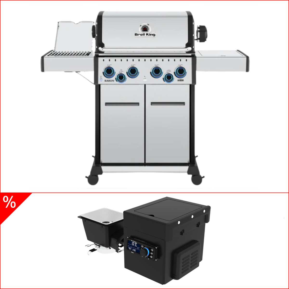 Broil King Baron S 490 IRX Gasgrill inkl. Pelletmodul 400