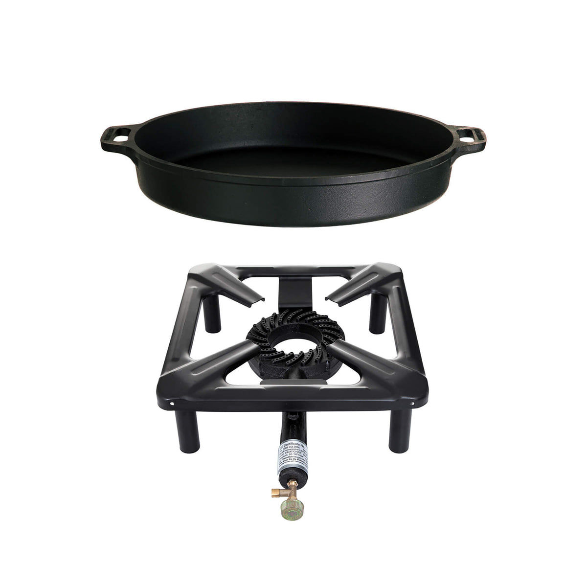 ALL'GRILL ALL’GRILL Hockerkocher-Set groß, mit Gusseisenpfanne Ø50cm – ohne Zündsicherung