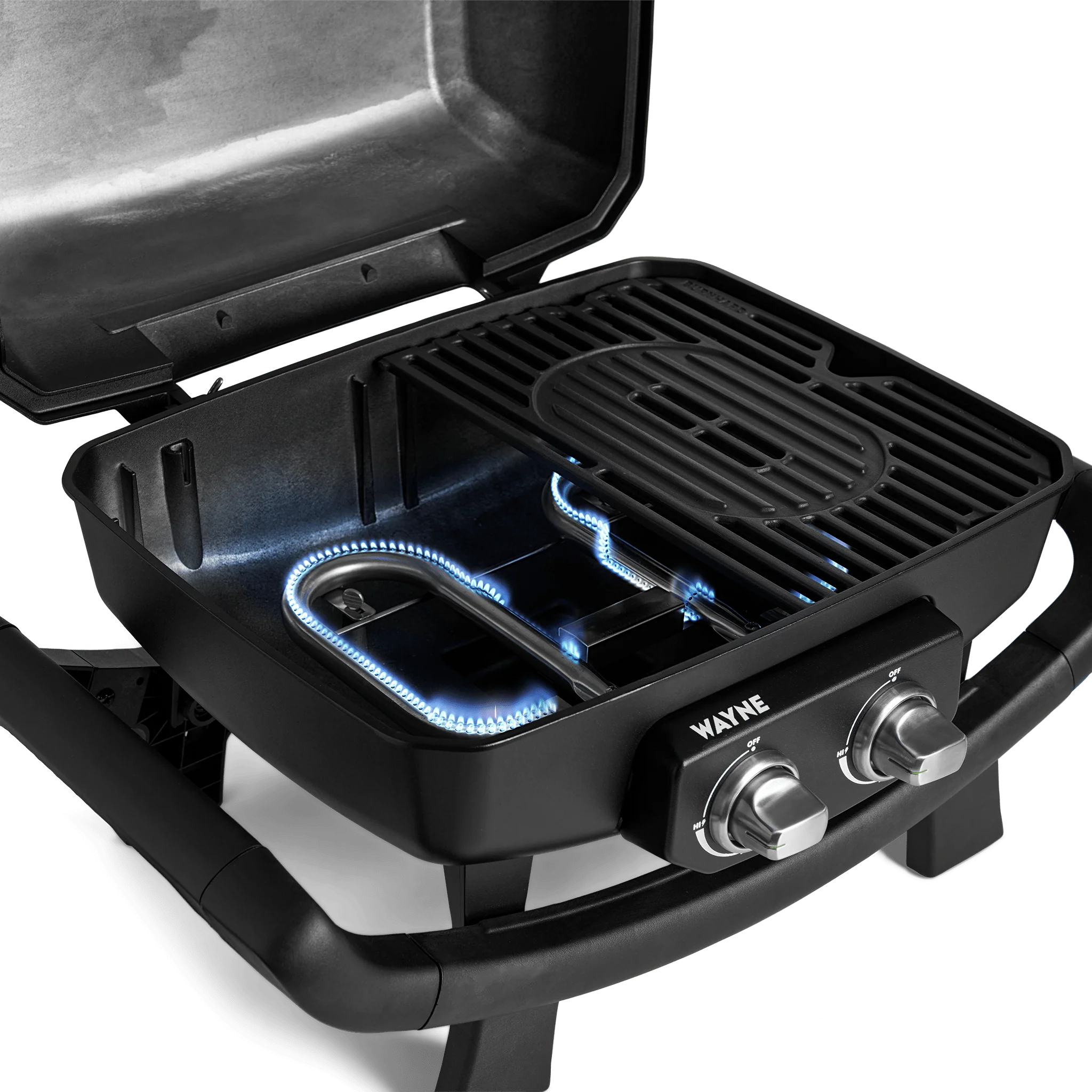 Burnhard WAYNE Balkongrill 2-Brenner inkl. Rollwagen, Grillrost aus Gusseisen, für 1 - 3 Personen, Detailansicht 1