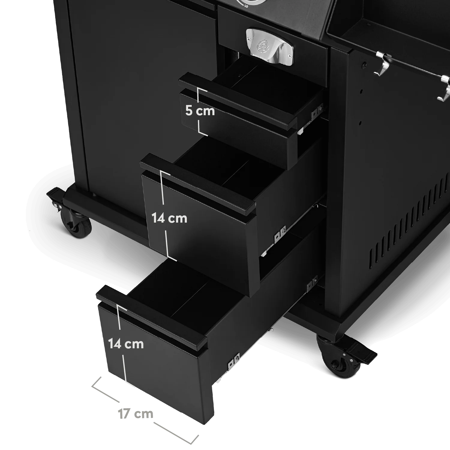Burnhard EARL Premium-Gasgrill 3-Brenner Black Edition mit Gusseisenrost, Grillrost aus Gusseisen, Detailansicht 4