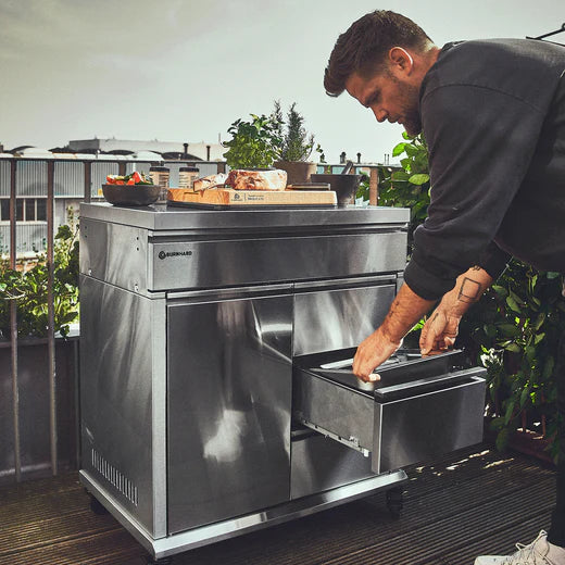 Burnhard Edelstahl Grill Beistellwagen, Detailansicht 5