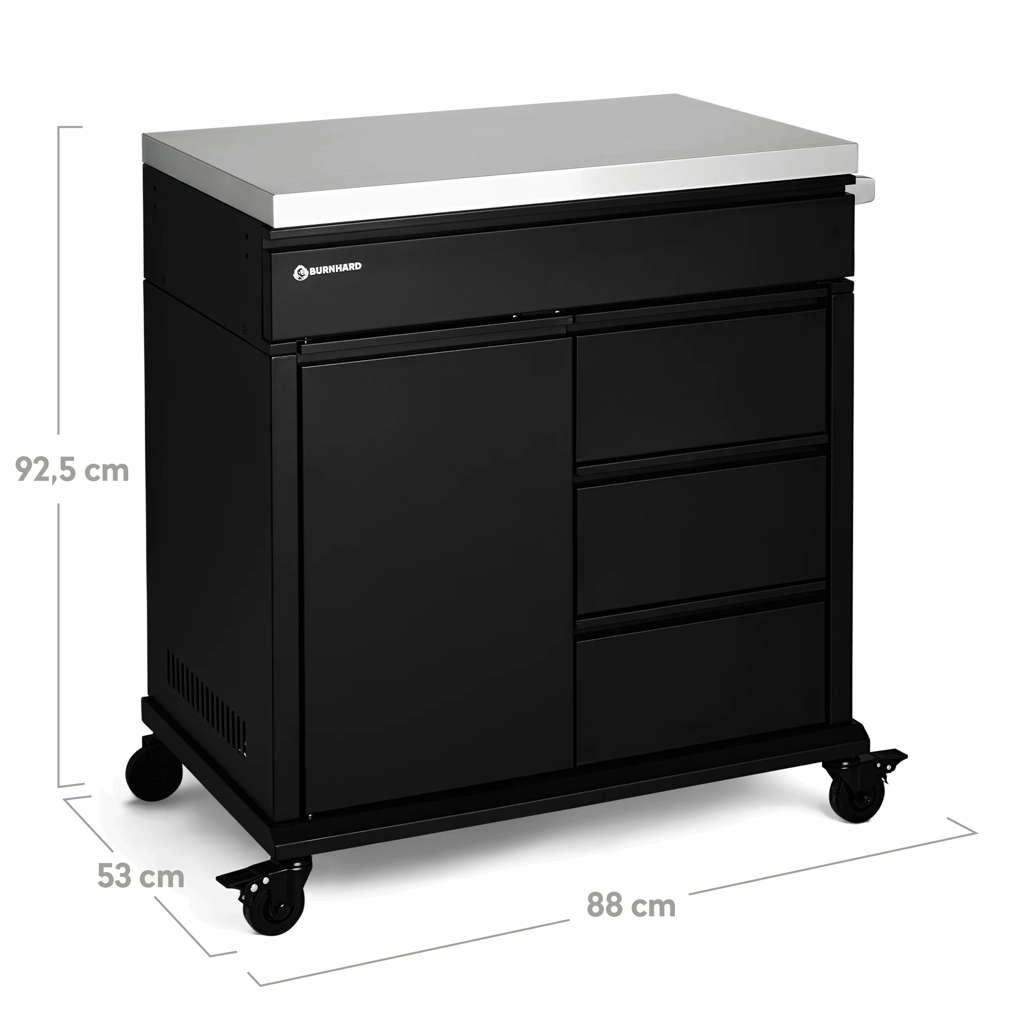 Burnhard Grill Beistellwagen schwarz, Detailansicht 1