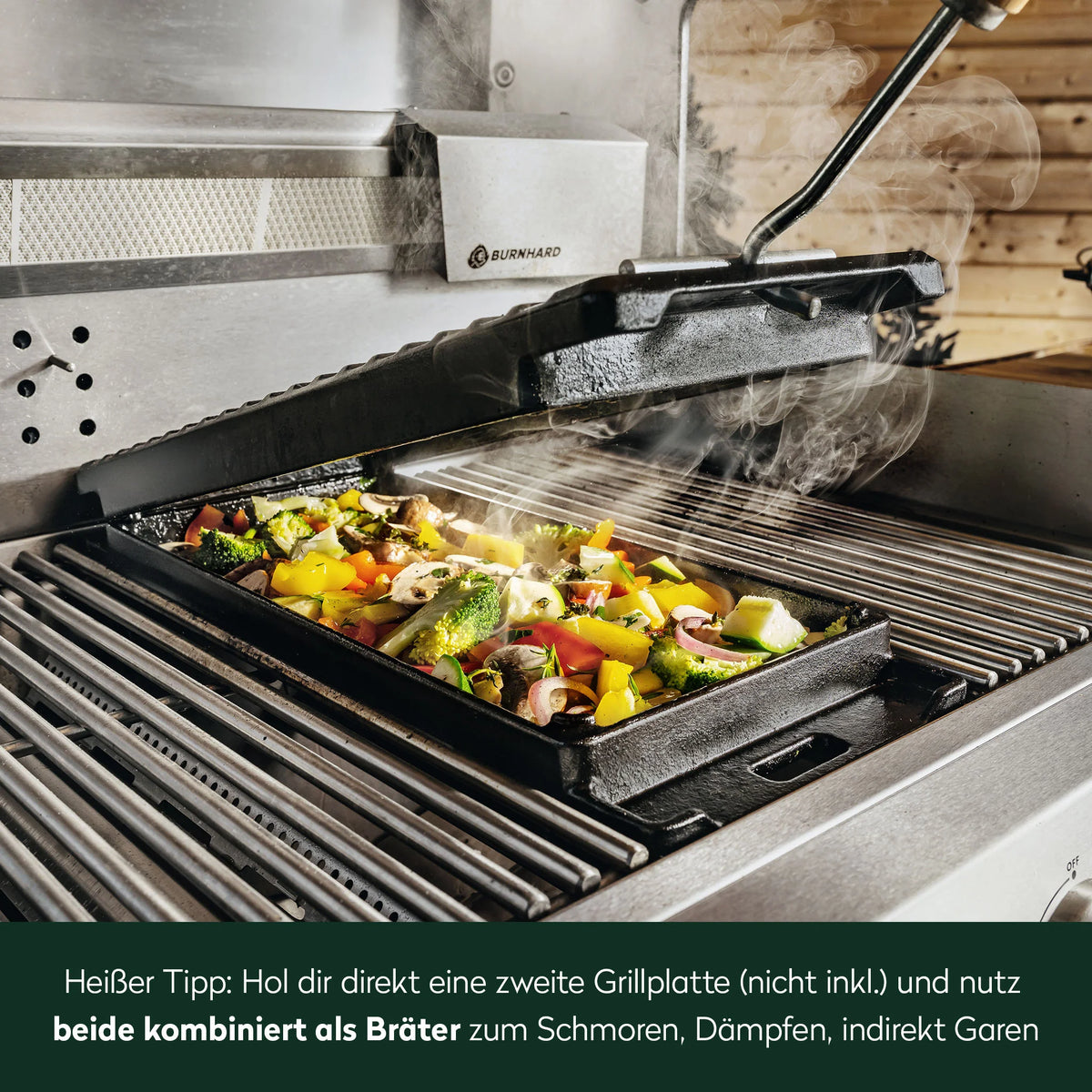 Burnhard GRANT Grillplatte Gusseisen 2-in-1, Grillzubehör, Detailansicht 7