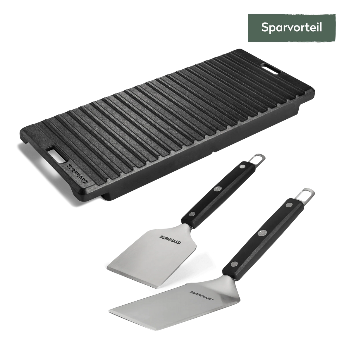 Burnhard Grillplatten Set mit Grillspachtel und Grillschaber GRANT, Grillzubehör