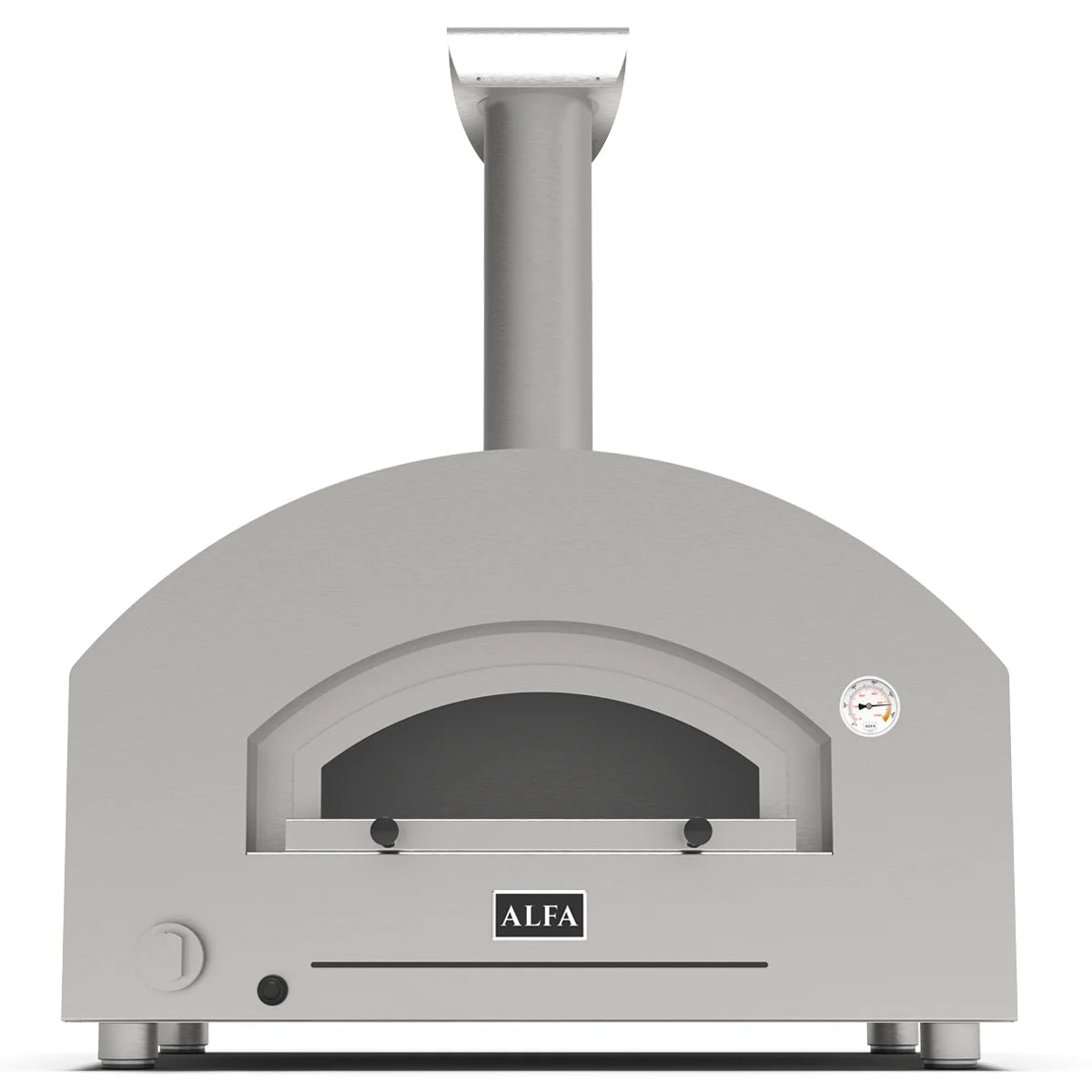 Alfa Forni Futuro 2 Pizze, Gas/ Hybrid, Silber Schwarz, Pizzaofen