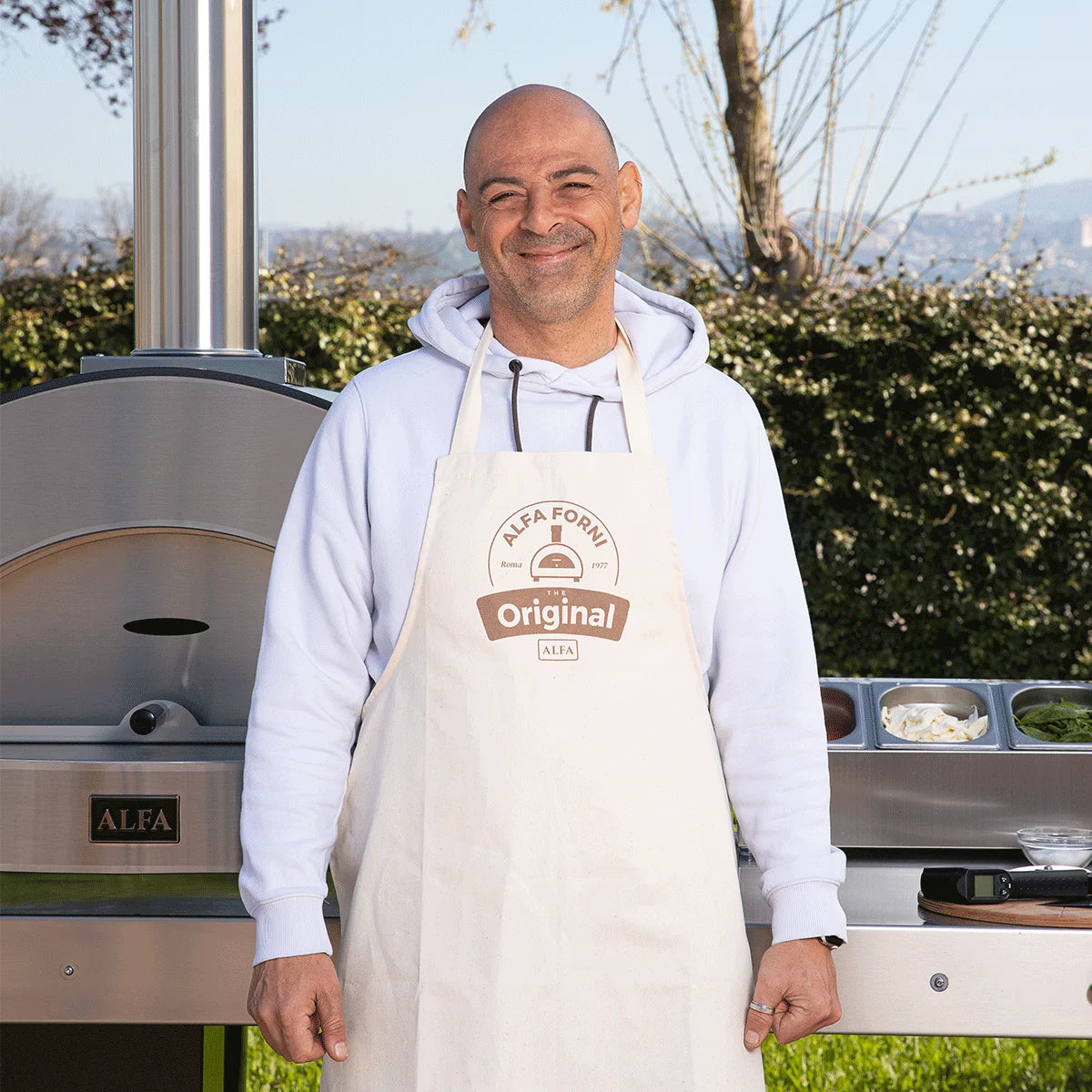 Alfa Forni Kochschürze "original", Alfa Original Apron, Beige, Detailansicht 1