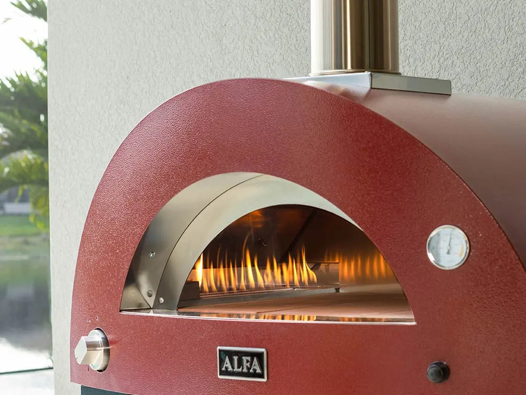 Alfa Forni Moderno 3 Pizze, Holz, Rot, Pizzaofen, Detailansicht 6