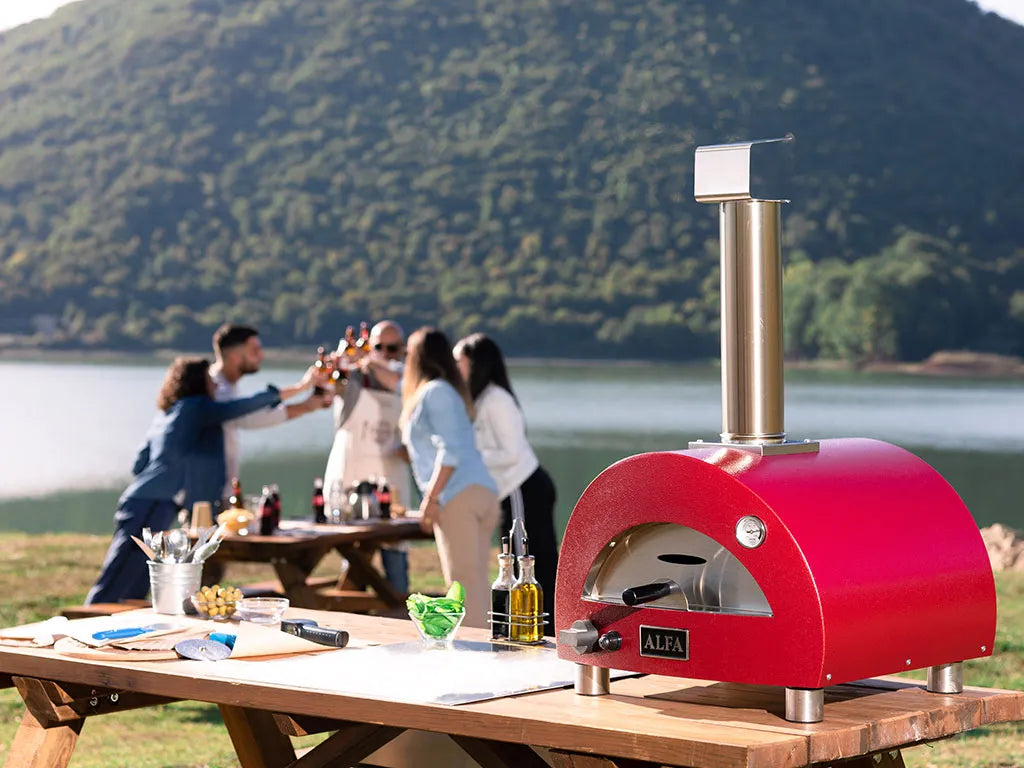Alfa Forni Moderno 1 Pizza, Holz, Rot, Pizzaofen, Detailansicht 4