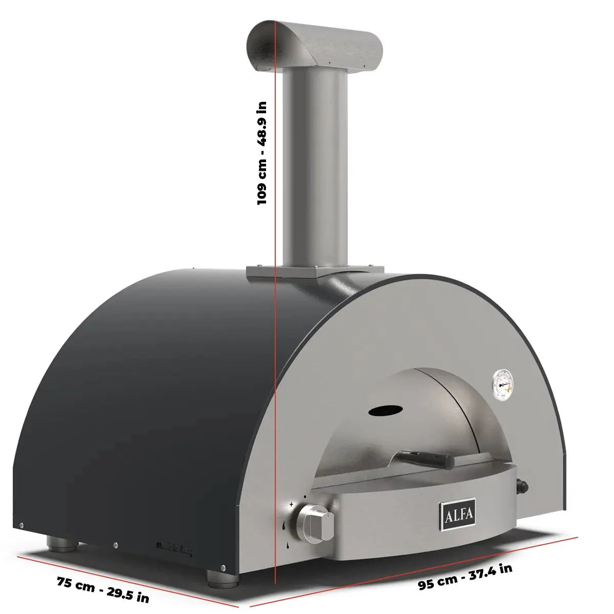 Alfa Forni Classico 2 Pizze, Gas/ Hybrid, Grau, Pizzaofen, Detailansicht 1