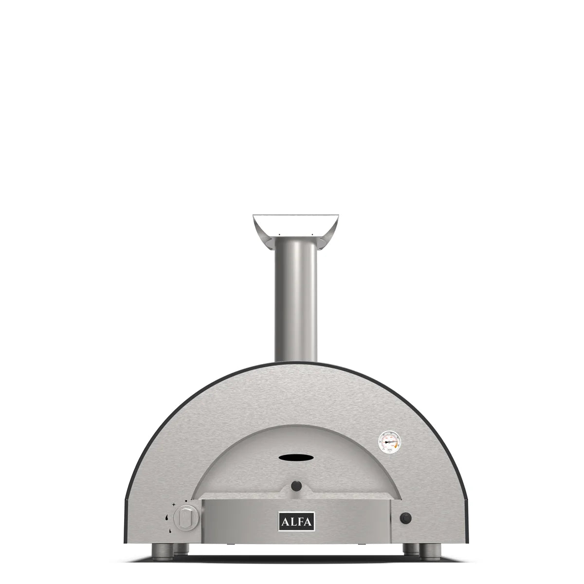 Frontansicht Alfa Forni Classico 2 Pizze, Pizzaofen Gas/Hybrid, Grau