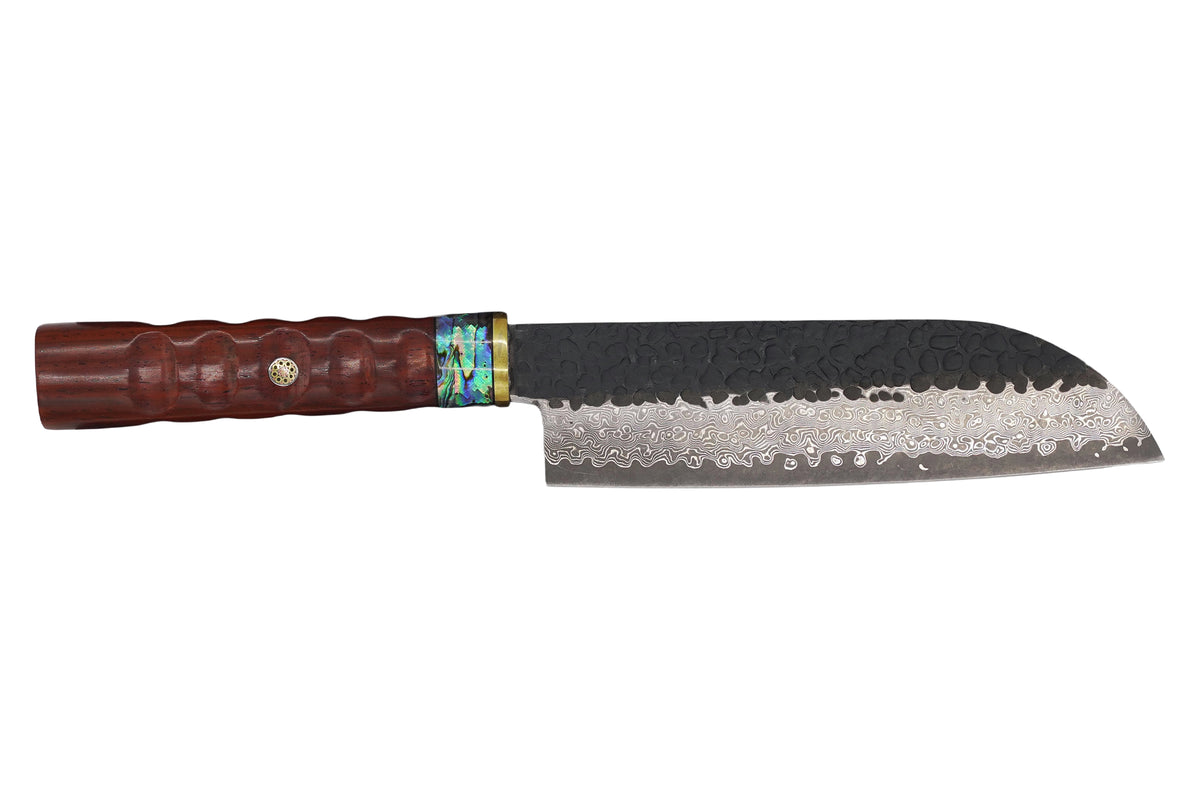 BABOSSA Heritage Santoku mit Griff aus Wüsteneisenholz, Messer, Detailansicht 2