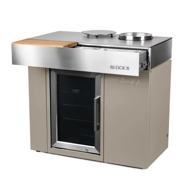 Flammkraft Block B, Taupe, Außenküche, Detailansicht 1