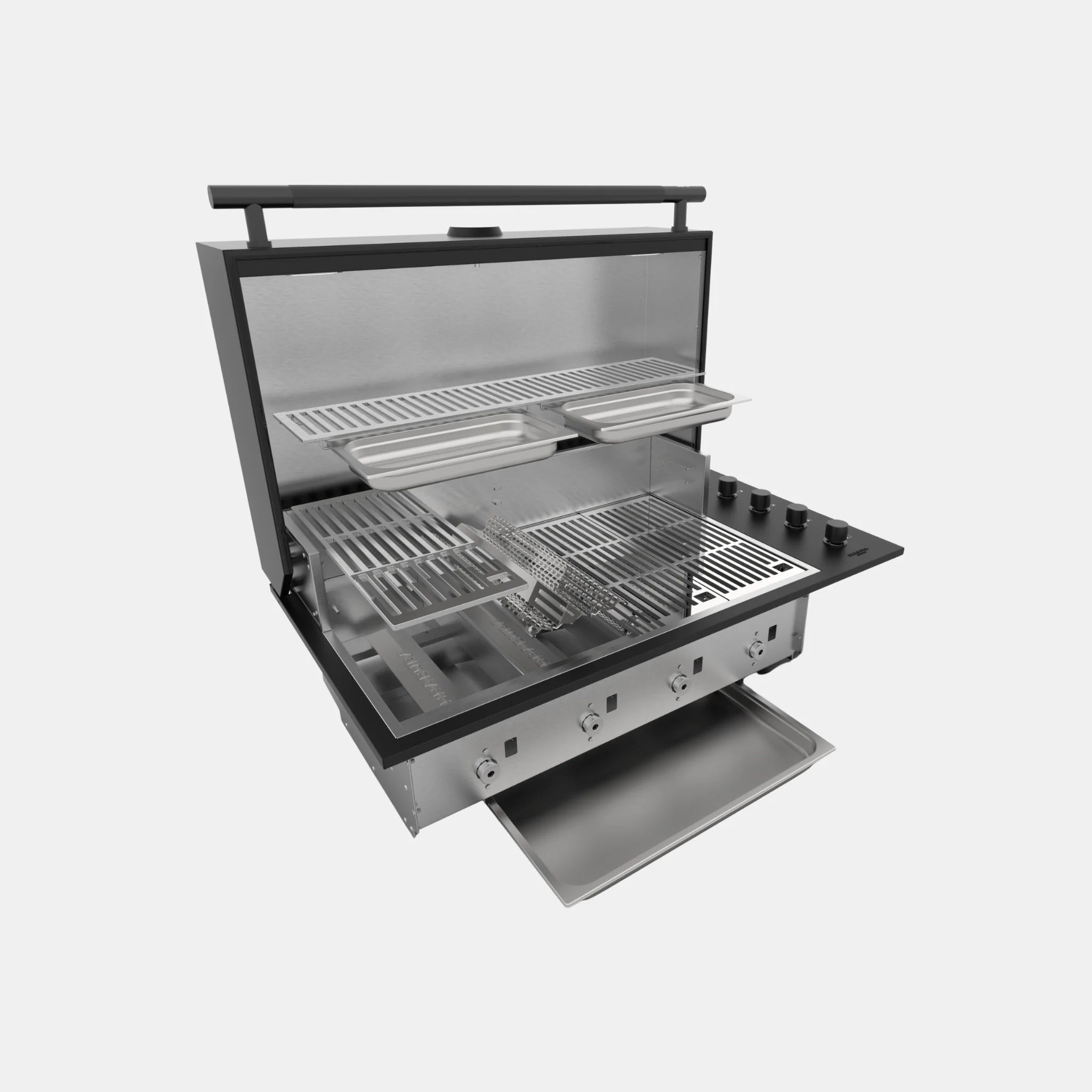 Brabura Box-Q-Einbaugrill 4-Brenner schwarz| Neuestes Edelstahlmodell, Detailansicht 3