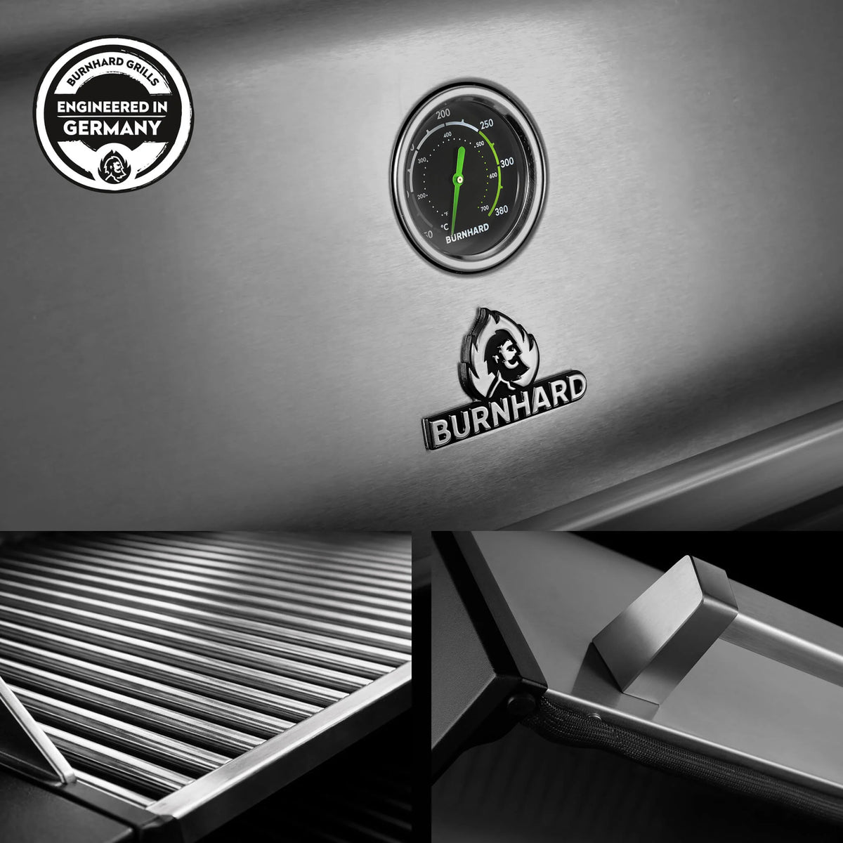 Burnhard FRED Deluxe+ Edelstahl mit Edelstahlrosten, Detailansicht 5