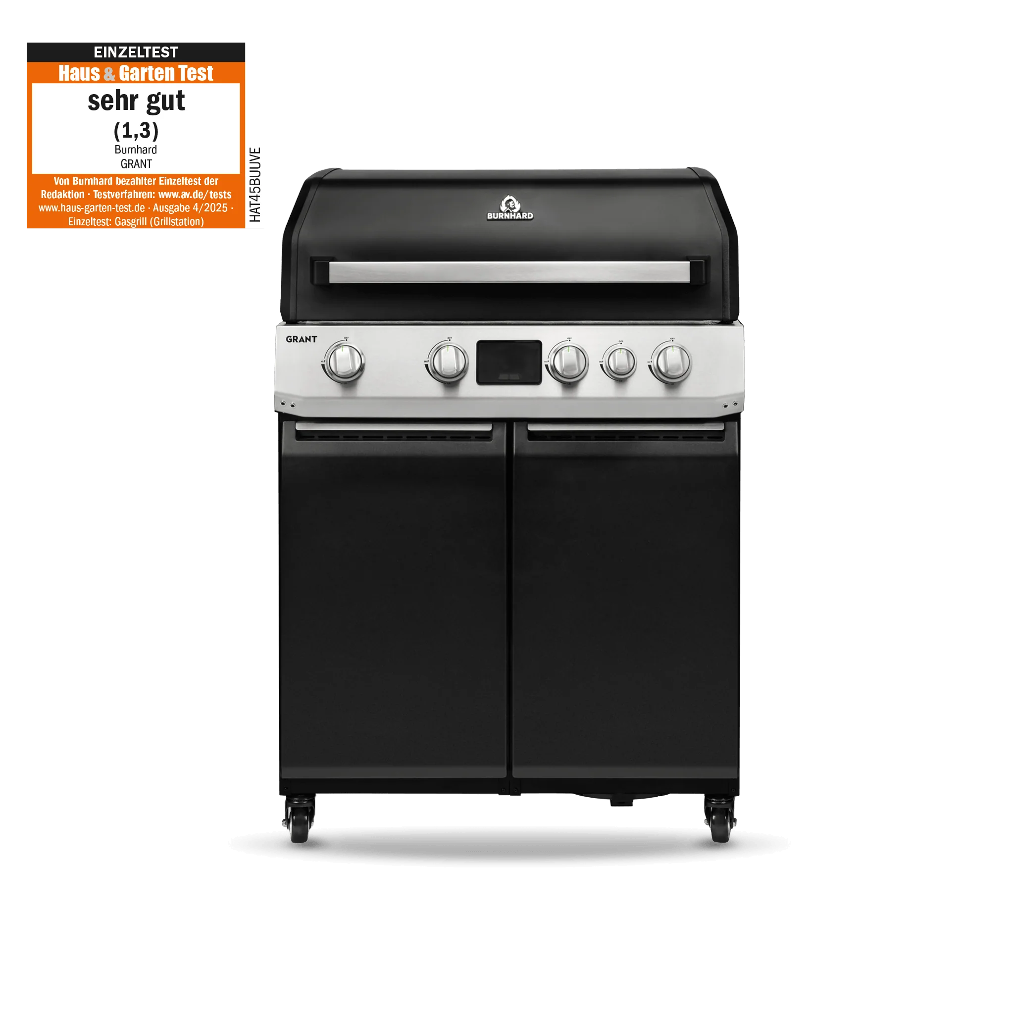 Burnhard GRANT Base - Modularer Gasgrill 4-Brenner mit Türen und Gusseisenrost, Grillrost aus Gusseisen