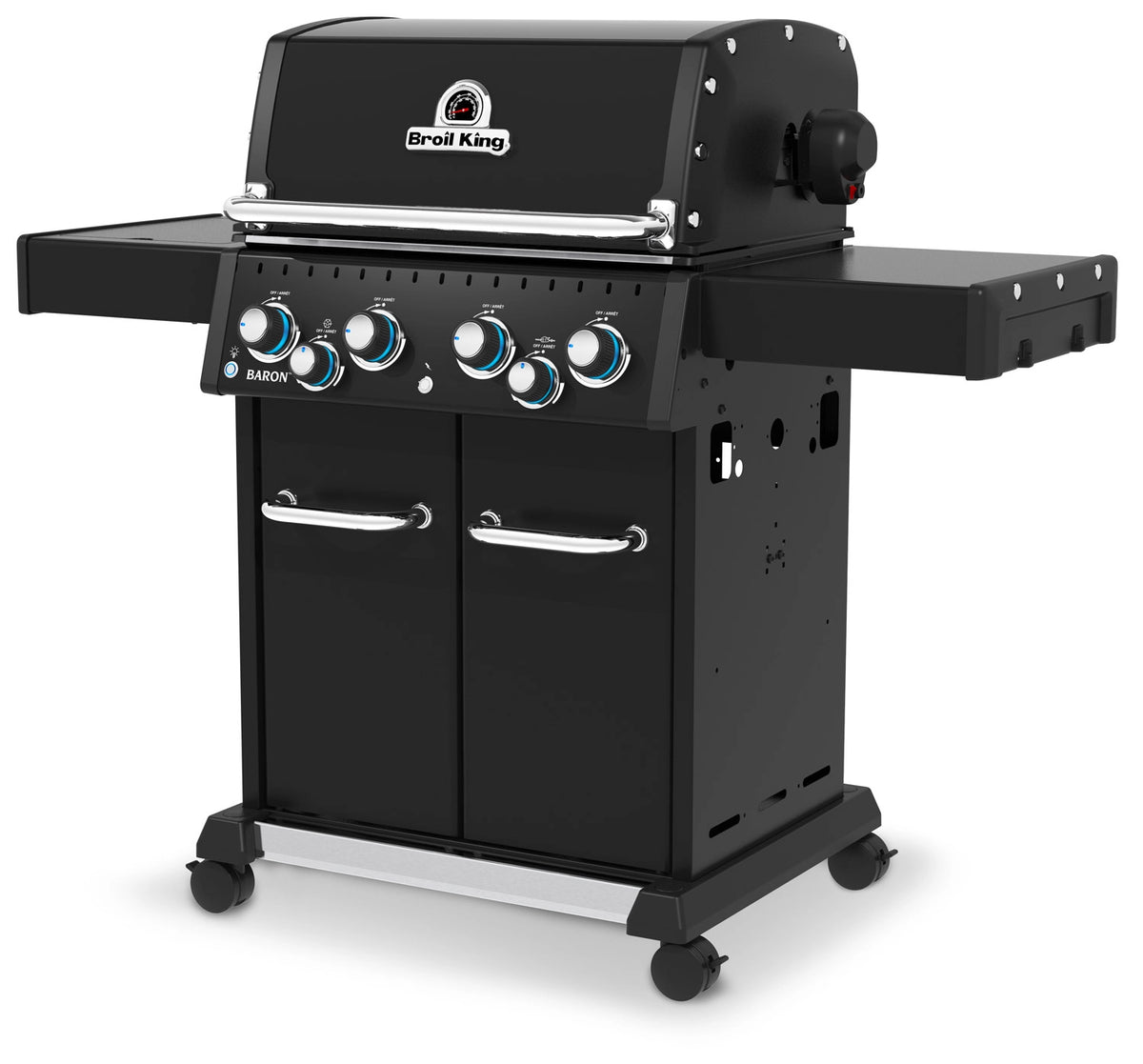 Broil King Baron 490 IR Shadow inkl. Drehspieß & Infrarot-Seitenbrenner, Grillrost aus Gusseisen, für 1 - 12, Detailansicht 2