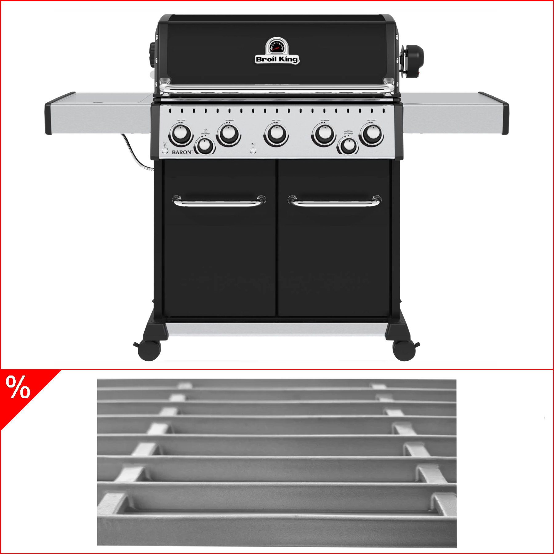 Broil King Baron 590 inkl. Drehspieß & Edelstahlgussrost, Grillbundle