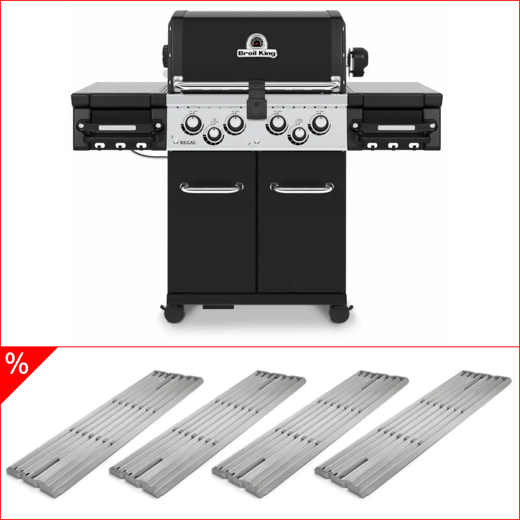 Broil King Regal 490 inkl. Drehspieß & 4 Edelstahlgussroste, Grillbundle