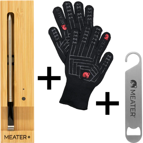 Meater+ Grillthermometer Bluetooth + Handschuhe & Flaschenöffner "Community Deal", Bundle