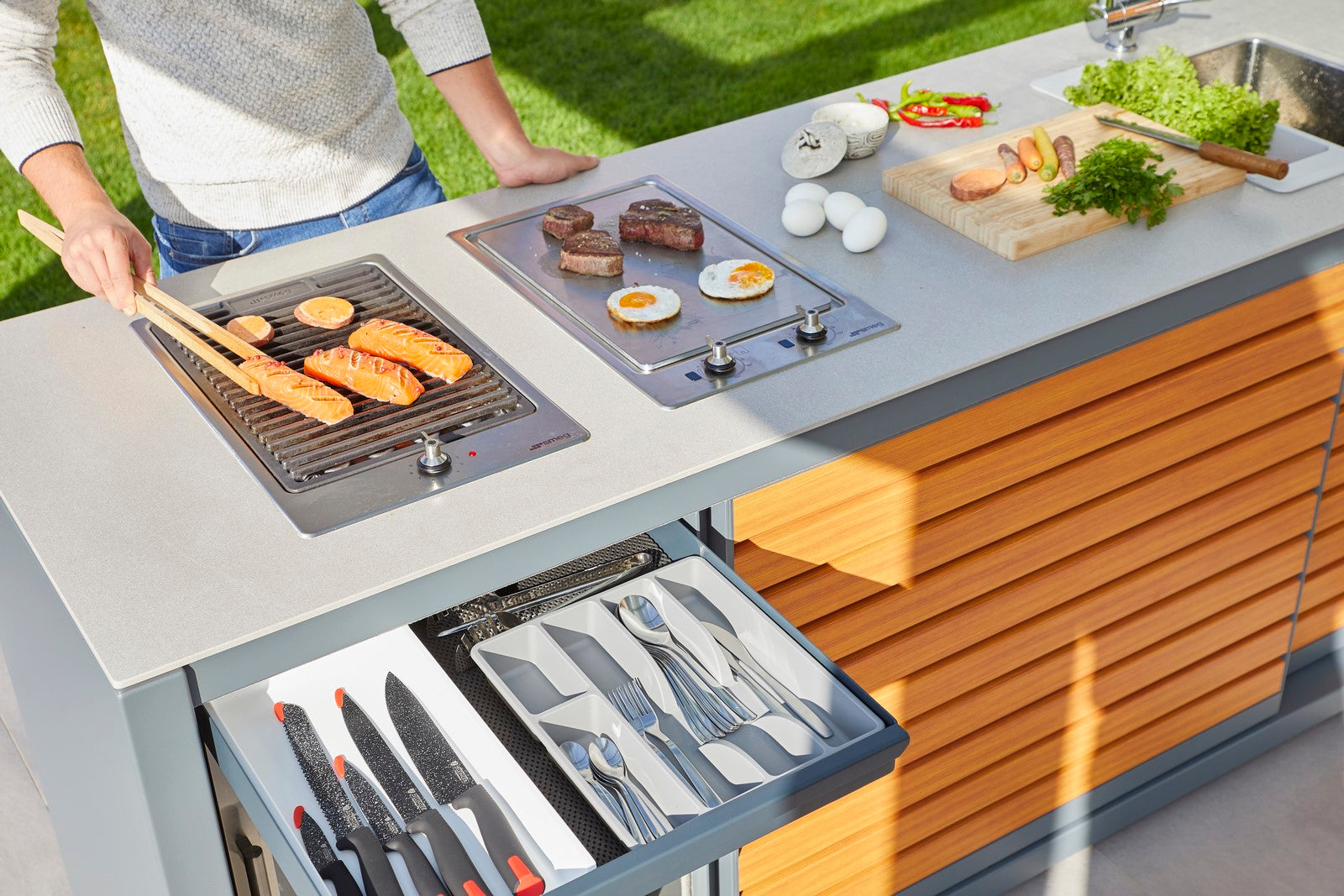 Dukin Outdoorküche Ausziehbare Schublade für CookOUT®, Außenküche, Detailansicht 2