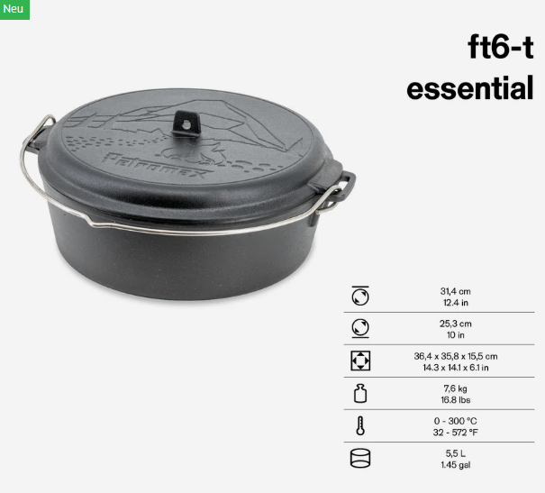 Petromax Feuertopf FT6.0/ 5.5l - Essential Line