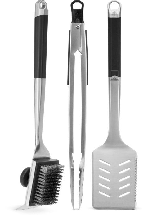 Napoleon Grillbesteckset PRO, 3-tlg. - Grillzange PRO, Grillwender PRO & Grillbürste PRO, Grillzubehör