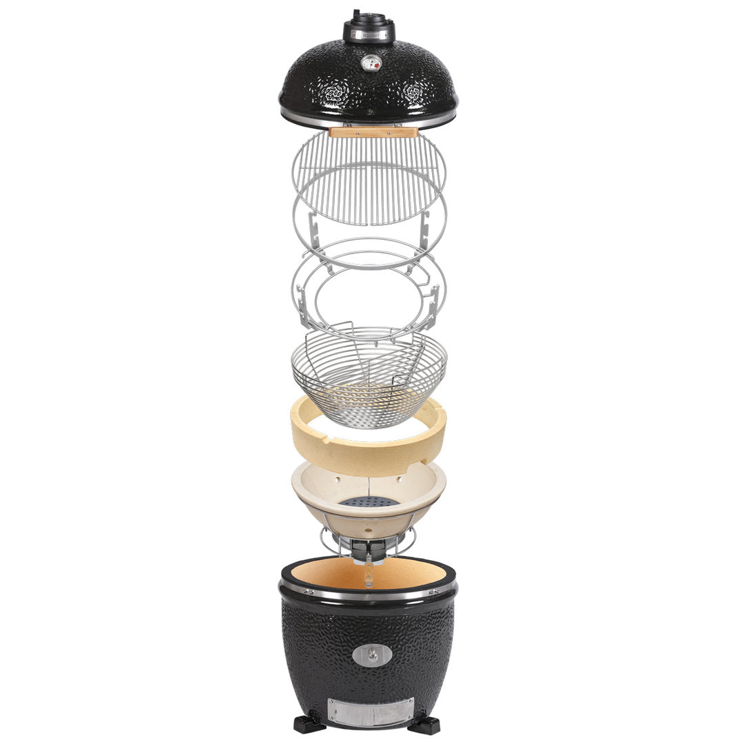 Monolith LeChef Pro 2.0, Schwarz, Grillrost aus Edelstahl, für 1 - 12 Personen, Detailansicht 3
