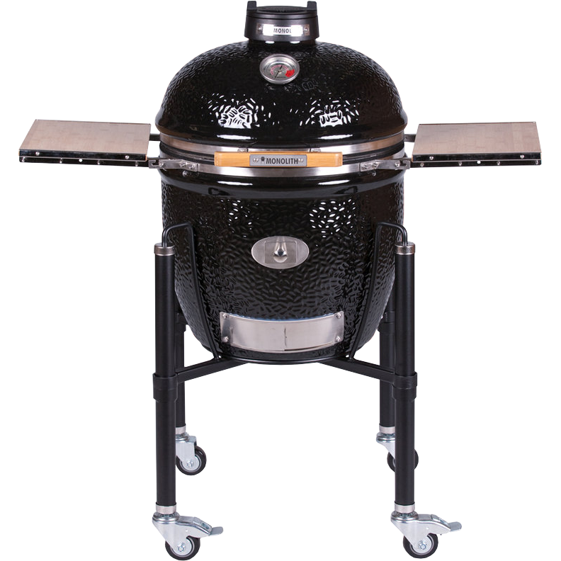 Monolith Classic Pro Serie 2.0, Schwarz, Grillrost aus Edelstahl, für 1 - 10 Personen