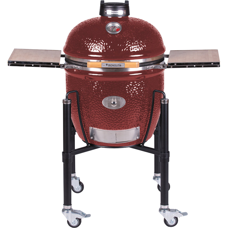 Monolith Classic Pro 2.0, Rot mit Gestell, Grillrost aus Edelstahl, für 1 - 10 Personen