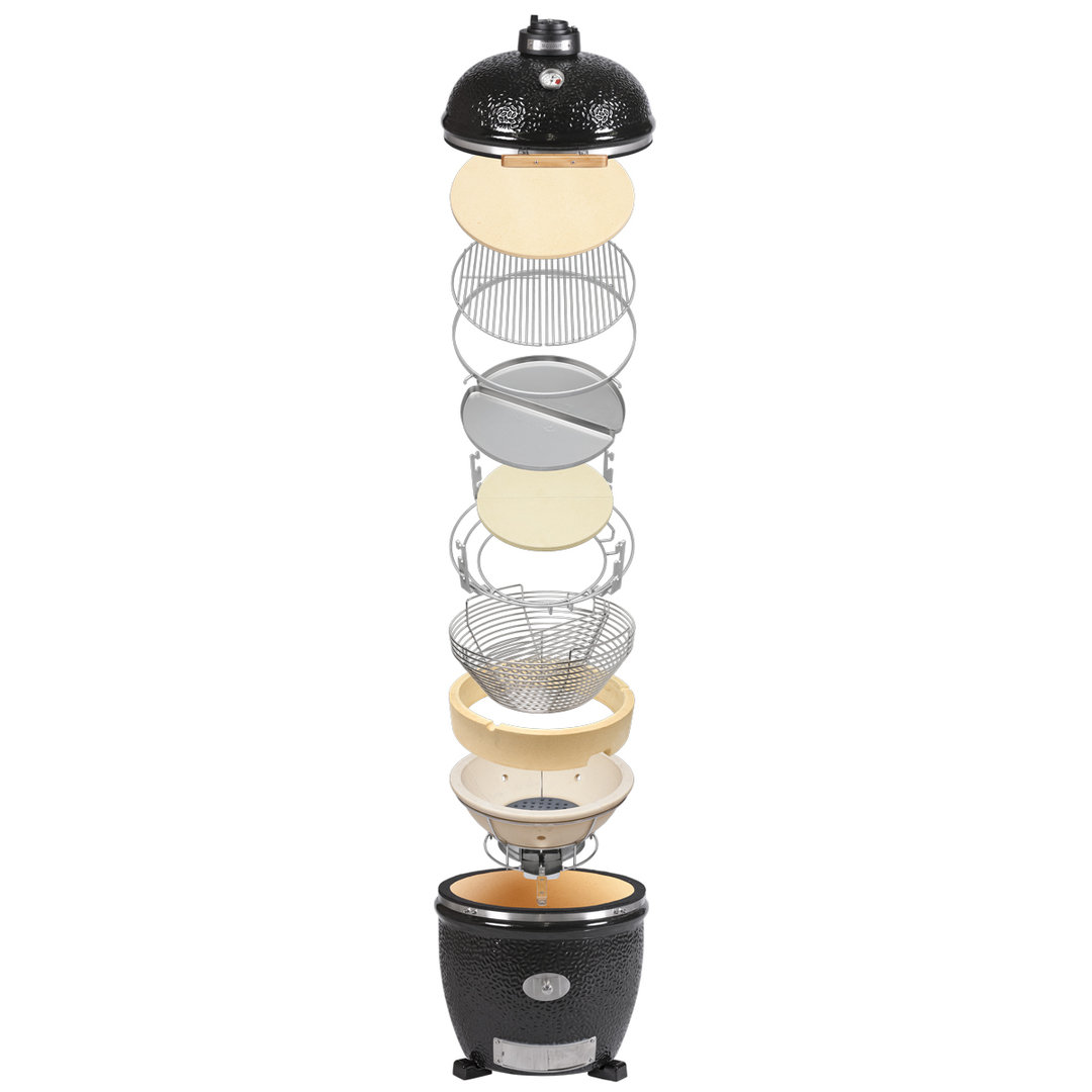 Monolith TWO.55 Kamado, Schwarz ohne Gestell, Grillrost aus Edelstahl, für 1 - 10 Personen, Detailansicht 6