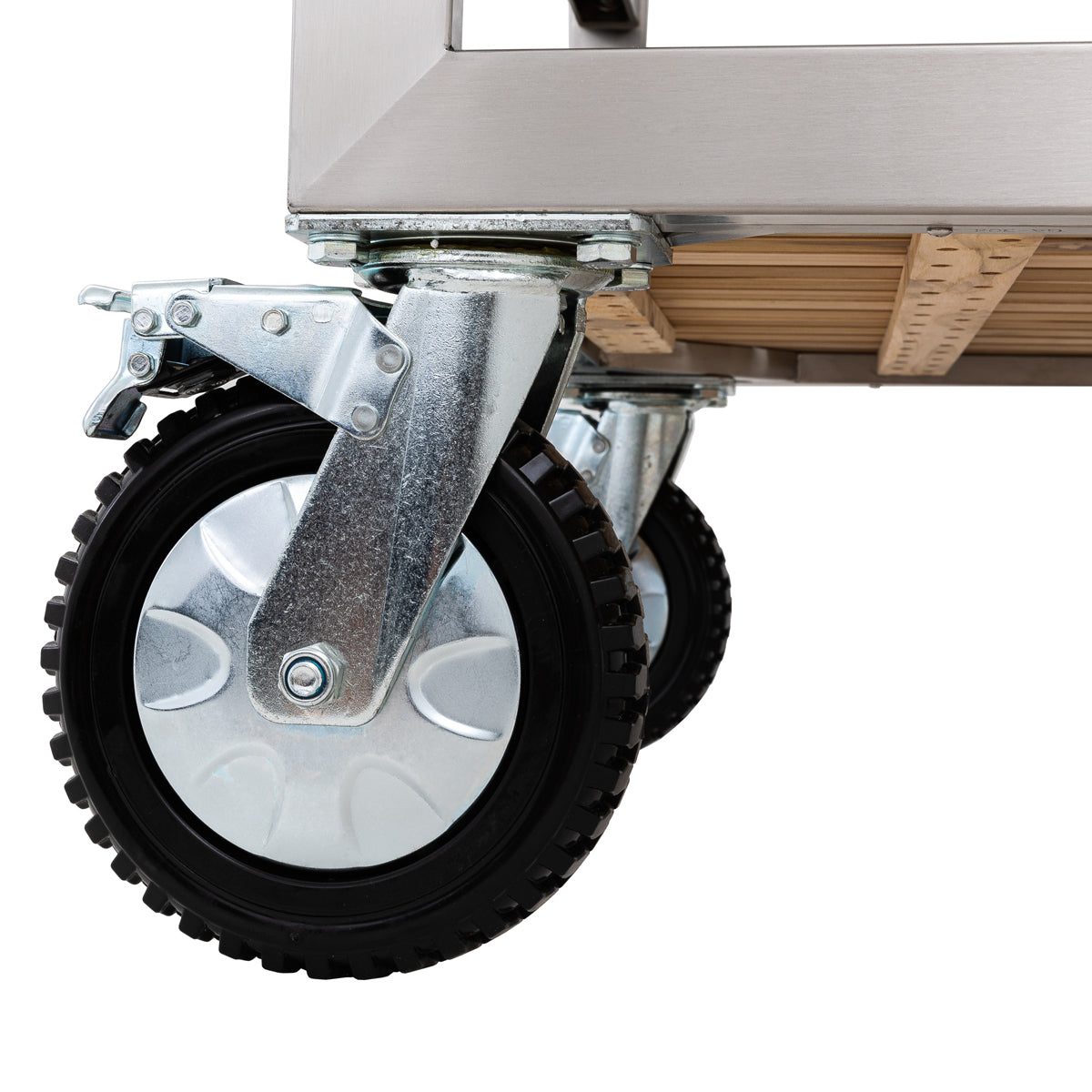 Monolith Buggy aus Edelstahl & Teak, LeChef, Grillzubehör, Detailansicht 10