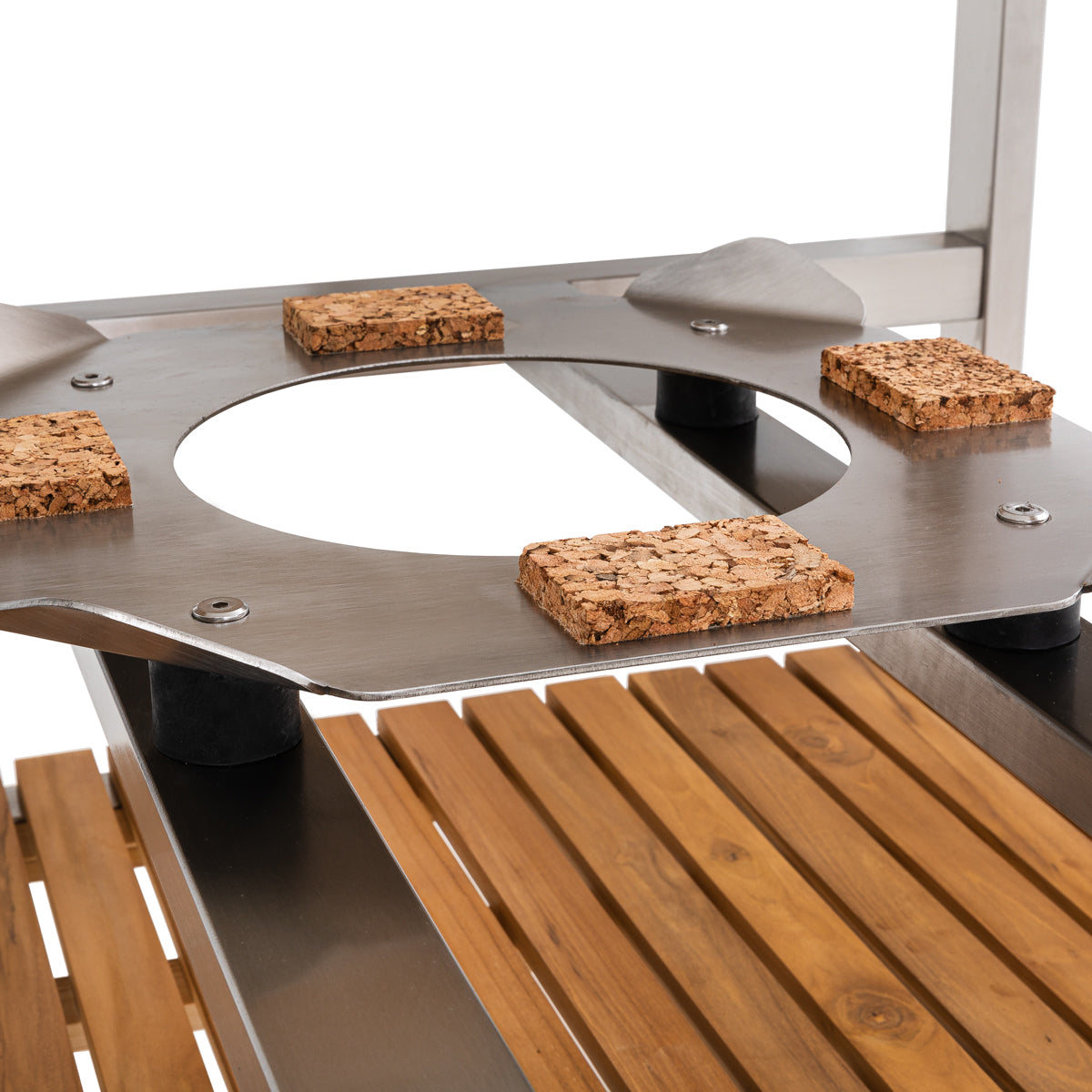 Monolith Buggy aus Edelstahl & Teak, LeChef, Grillzubehör, Detailansicht 4