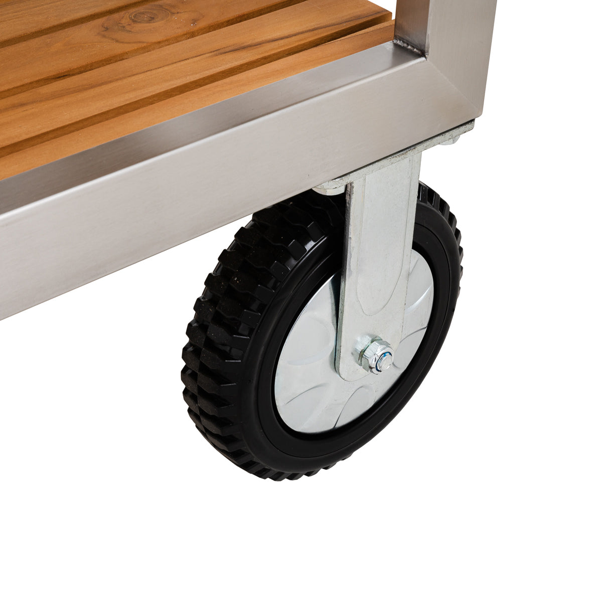 Monolith Buggy aus Edelstahl & Teak, LeChef, Grillzubehör, Detailansicht 11