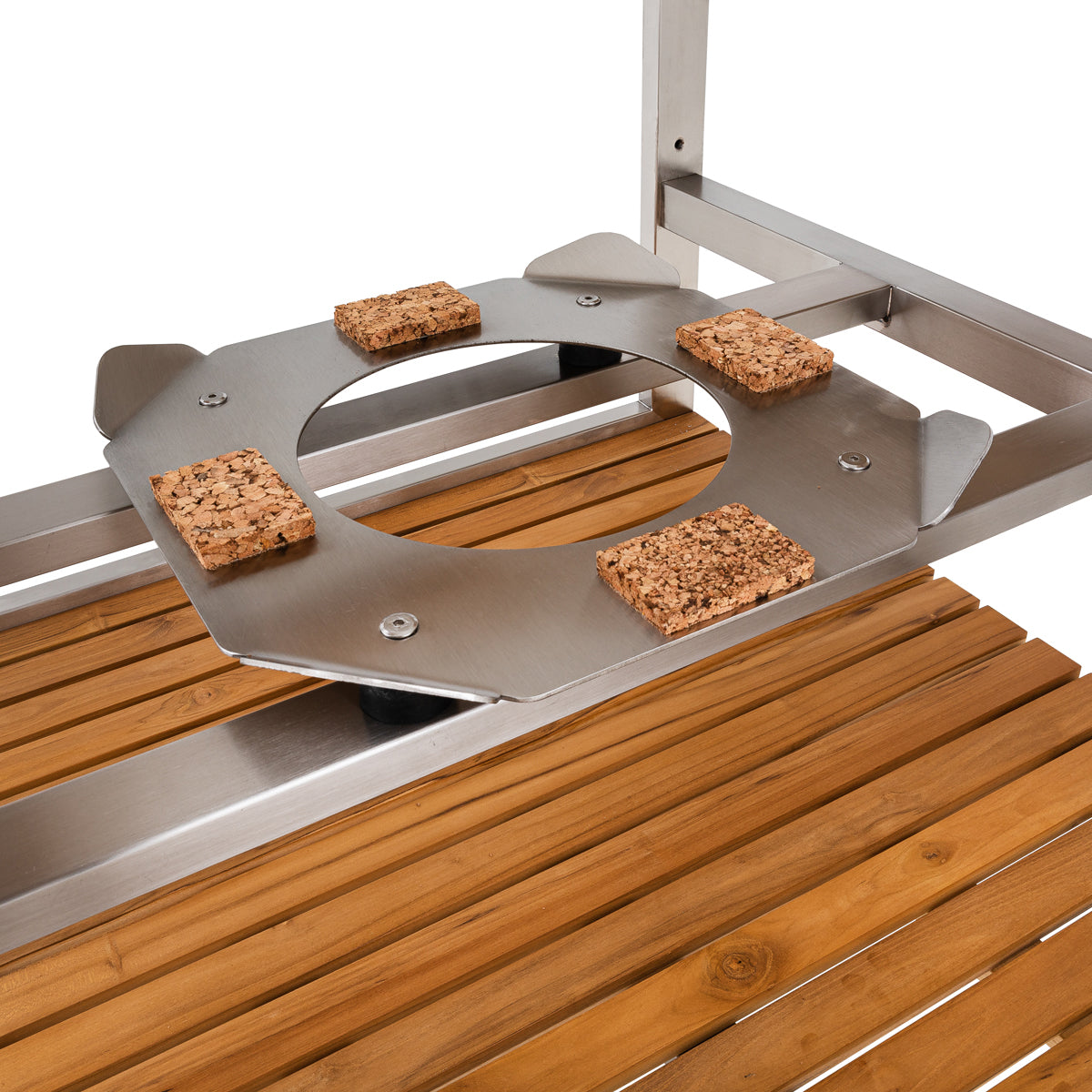 Monolith Buggy aus Edelstahl & Teak, LeChef, Grillzubehör, Detailansicht 3