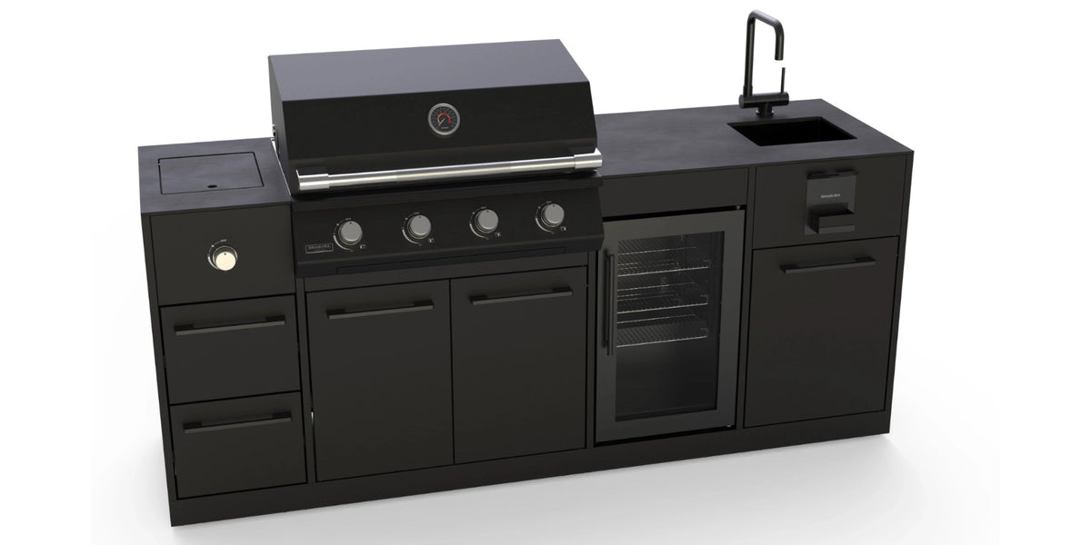 Brabura Outdoorküche in schwarz