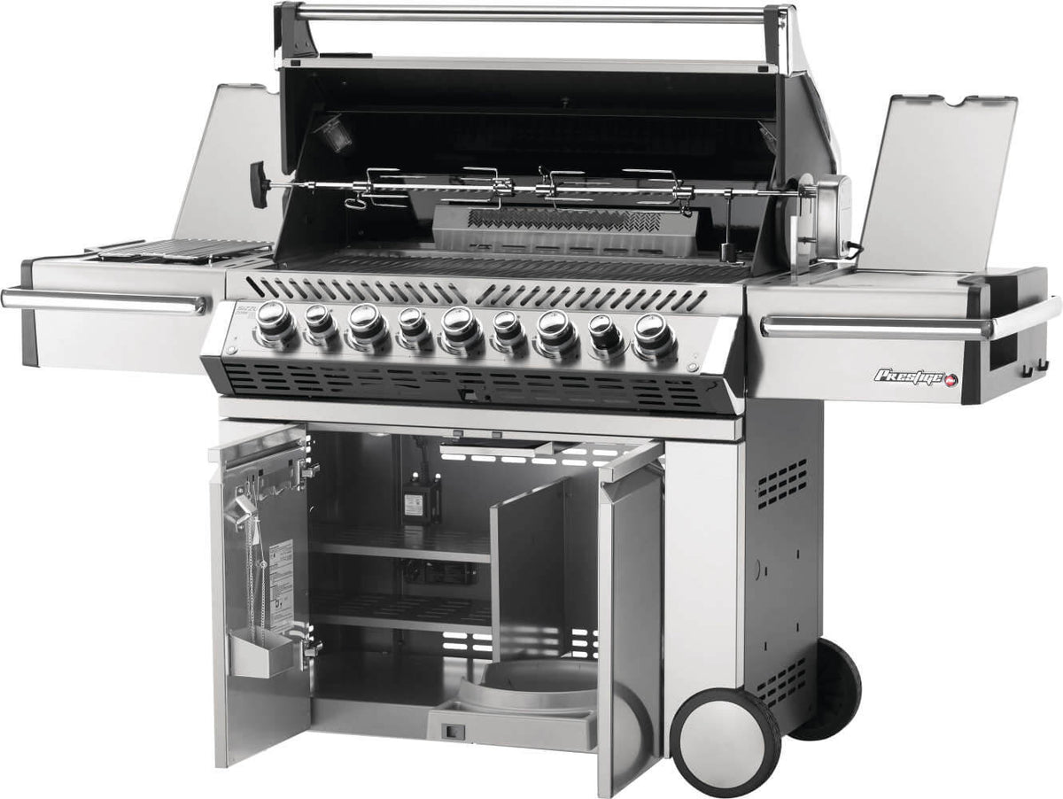 Napoleon Prestige Pro 6650 mit allen Klappen, Türen und Deckel geöffnet