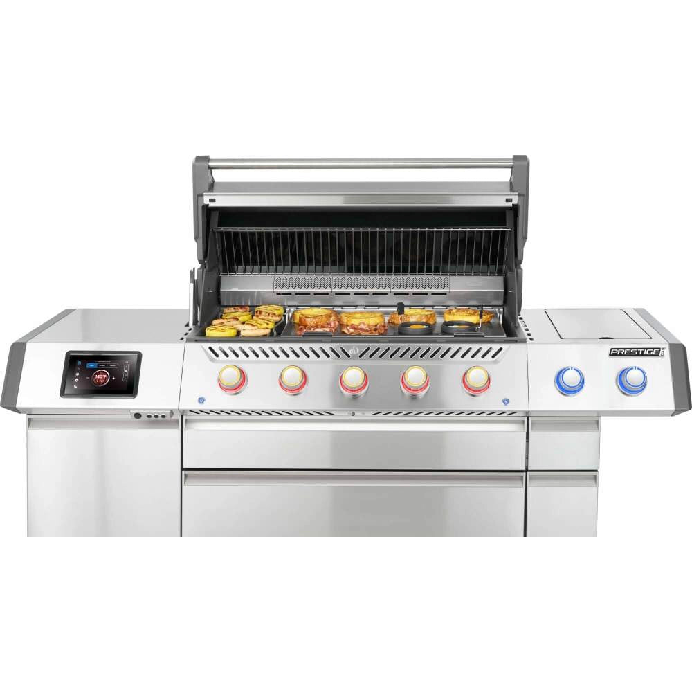 Napoleon Prestige PRO 665 Connected Gasgrill inkl. Drehspieß & elektrischer Räucherbox, Grillrost aus, Detailansicht 10