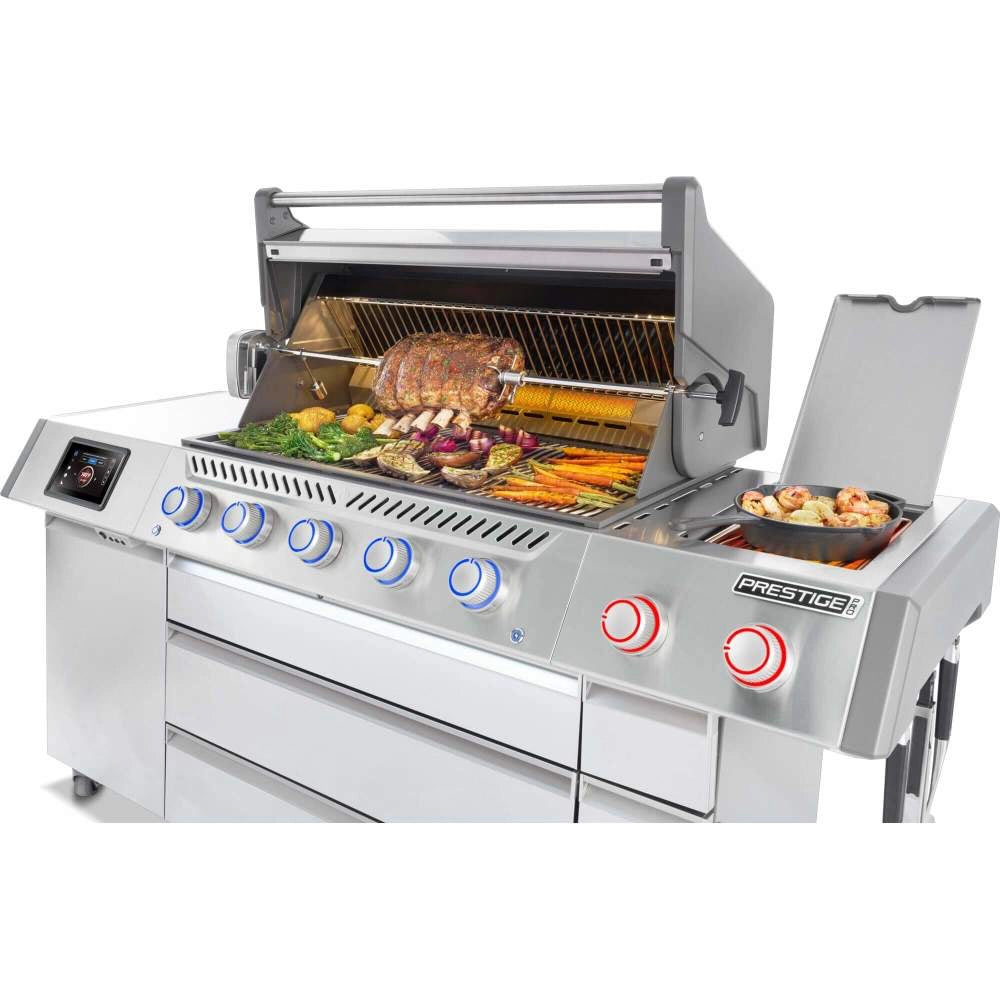 Napoleon Prestige PRO 665 Connected Gasgrill inkl. Drehspieß & elektrischer Räucherbox, Grillrost aus, Detailansicht 15