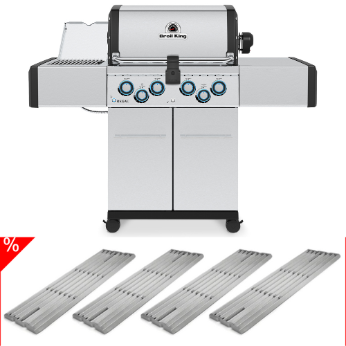 Broil King Regal S 490 inkl. Drehspieß inkl. 4 Edelstahlgussrosten, Grillbundle