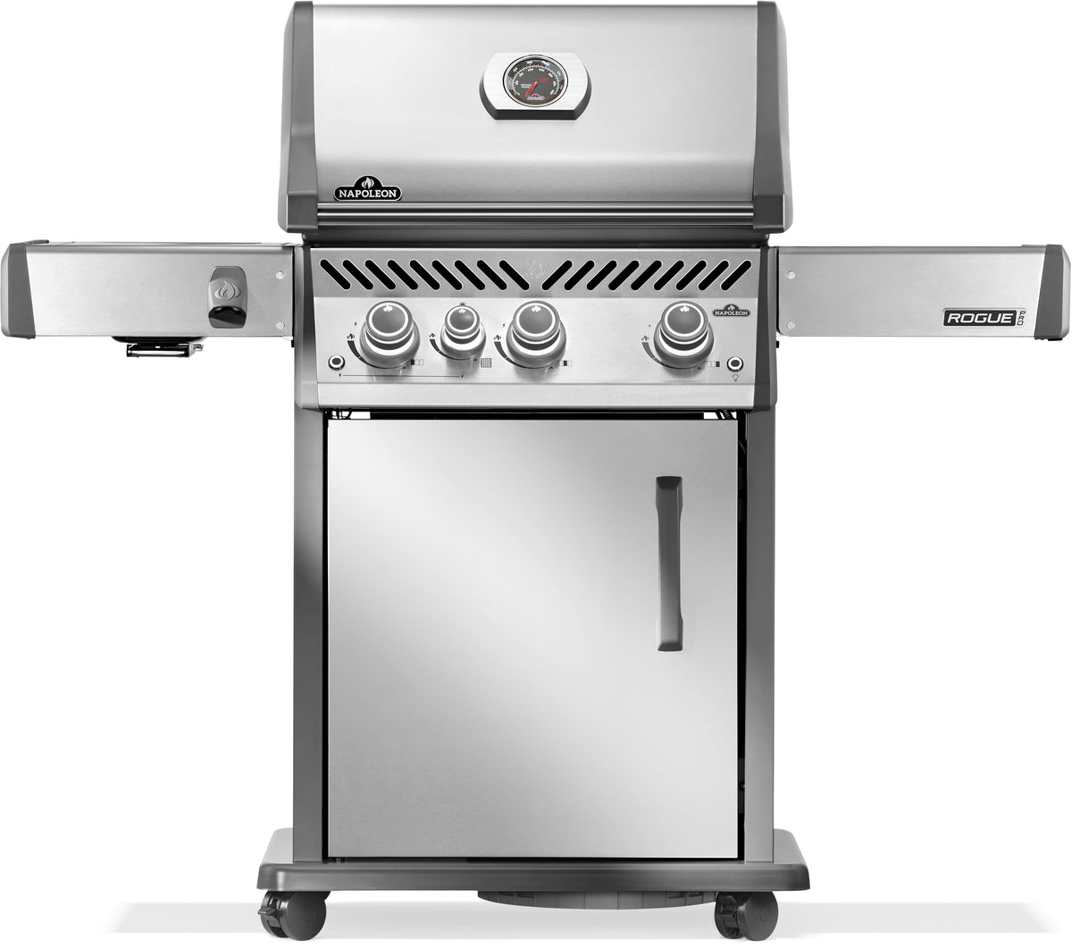 Napoleon Rogue Pro 425, SIZZLE ZONE Seitenbrenner, Edelstahl 2026, Grillrost, für 1 - 10 Personen